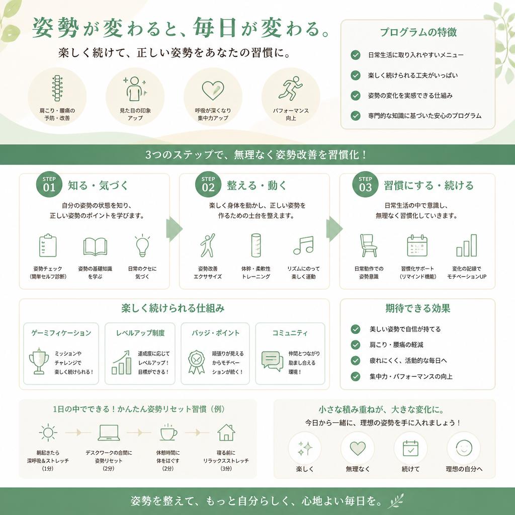 実践的な姿勢矯正プログラム